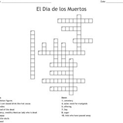 Dia de los muertos crossword answer key