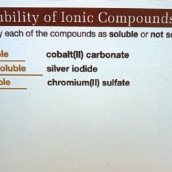 Soluble insoluble compounds classify appropriate bins respective