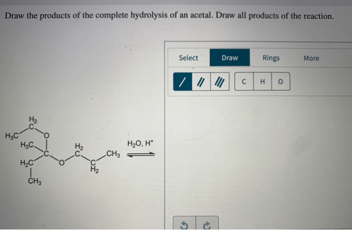 Acetal reaction hydrolysis draw complete mechanism aldehyde