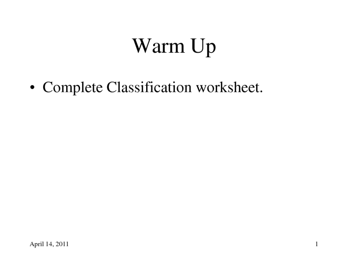 Kingdom classification worksheet answers key